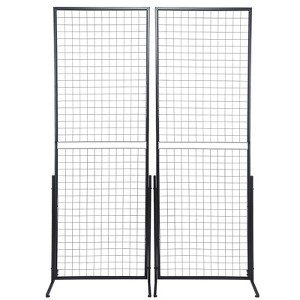 VEVOR 2' x 5.6' Grid Wall Panels Tower, 2 Packs Wire Gridwall Display Racks with T-Base Floorstanding, Double Side Gridwall Panels - 1 of 4