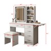 GDFStudio Raya Modern 43.3'' Mirror Vanity Desk with Lights, 1 Chair, 5 Drawers and Open Shelves - 3 of 4