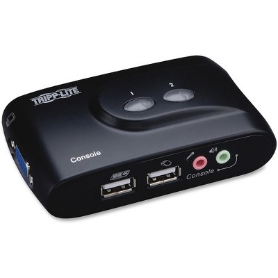 Tripp Lite 2-Port Desktop Compact USB KVM Switch with Audio & Cable Kit - 2 Computer(s) - 2048 x 1536