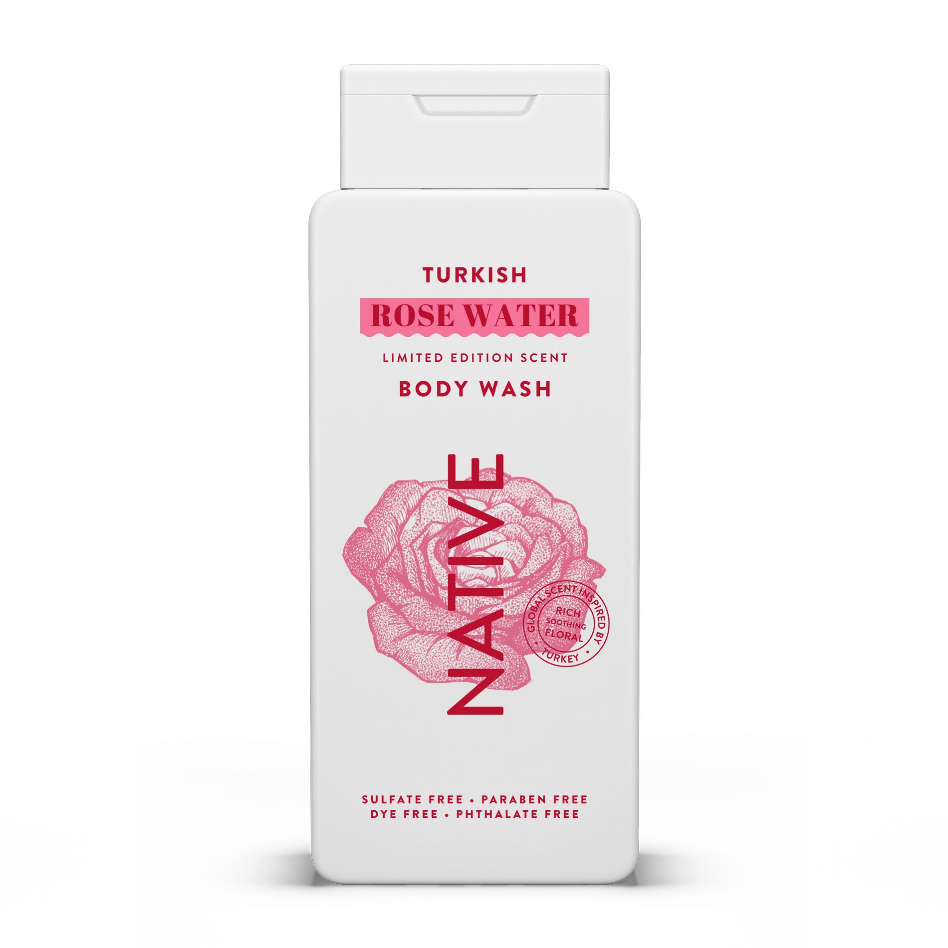 Native Limited Edition Global Flavors Sulfate-Free Body Wash - Turkish Rose Water - 18 fl oz