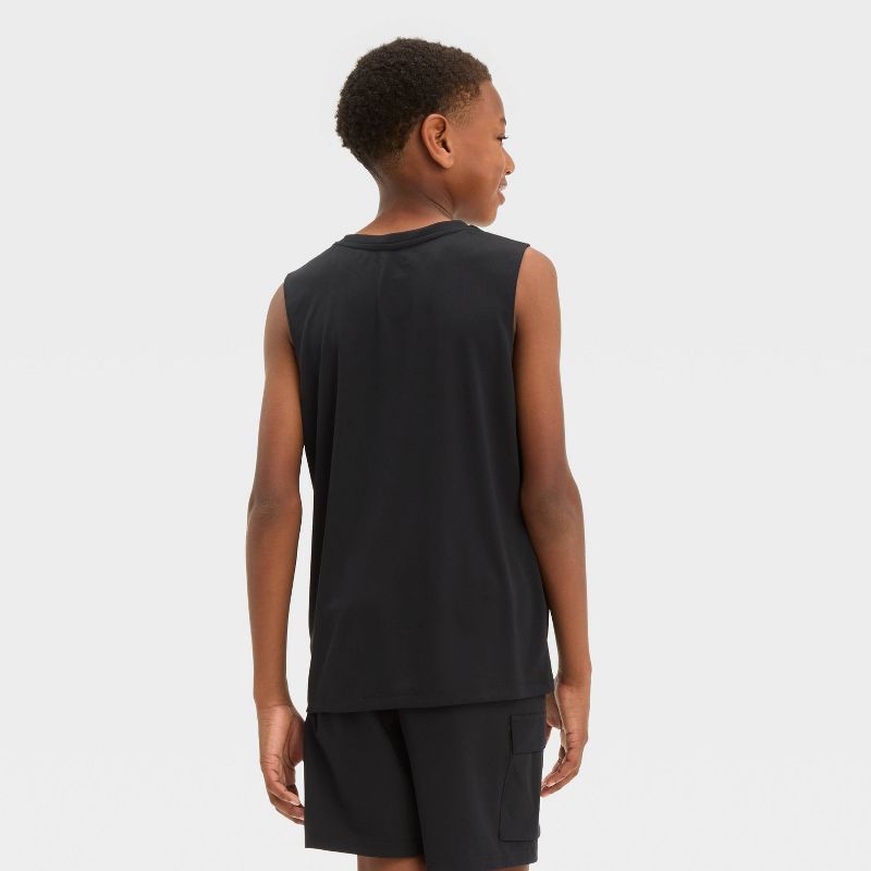 Boys&#39; Sleeveless 'Basketball' Graphic T-Shirt - All In Motion™ Black, 3 of 4
