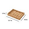 FONTOI Rectangular Serving Tray Set of 2 Water Hyacinth Woven Coffee Table Tray Bathroom Tray Decorative Ottoman Tray, Brown 13.7"* 9.8"*1.9" - 3 of 4