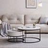 NicBex Modern Round Nesting Coffee Table with Drawer and Metal Base for Living Room and Bedroom - 2 of 4