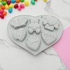 Unique Bargains Candy Mould 6-Cavity Valentine's Day Heart & Bears Candy Mould Hand Wash 8.15"x5.98"x0.91" 1 Pc - 2 of 4