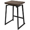 Set of 2 Geo Industrial Counter Height Barstool Black/Brown - LumiSource - image 4 of 4