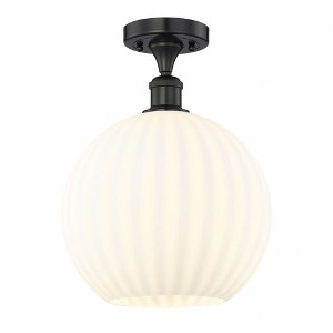 White Venetian - 1 Light Semi-Flush Mount In Modern Style-13.63 Inches Tall and 12 Inches Wide - 1 of 1