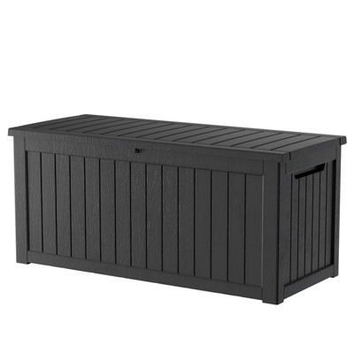 BI&SEA 230 Gallon Waterproof Deck Box-248,Lockable Resin Storage Box for Patio Furniture Cushions Garden Tools and Outdoor Delivery Storage