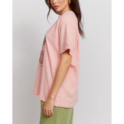 Samii Ryan | Smiley Good Day Oversized Tee , Pink , X-Large , 5