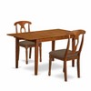 East West Furniture PSNA3-SBR-C 3 PcRectangular Kitchen Table having 12in Leaf and 2Fabric Dinette Chairs in Saddle Brown . - 2 of 4