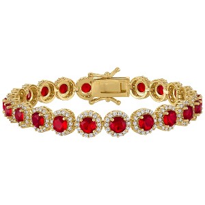 Ivy Sharpe 14K Gold Over Brass Simulated Gemstone Bracelet - 1 of 2