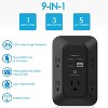 Itopfox USB Wall Charger Surge Protector 5 Outlet Extender with 4 USB Charging Ports (1 USB C), 3-Sided 1800J Power Strip Multi Plug Outlets Adapter - 2 of 4