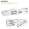 HDZNVF Modern TV Stand with Fluted Glass Door for TVs Up to 100 inch, Media Console with Sliding Door & 2 Drawers, White - 3 of 4