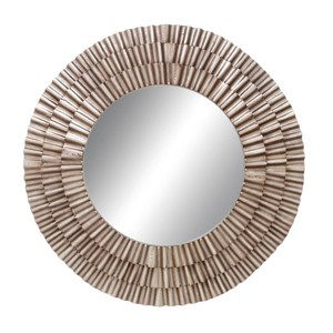 Wood Starburst Wall Mirror Silver - Olivia & May: Rustic Style, MDF Frame, No Assembly, 41.5" Diameter - 1 of 4