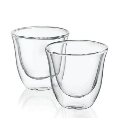 De'Longhi Clear Double Walled Thermo Espresso Glasses, Set of 2, 60ml