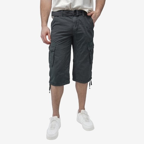 X RAY Men's Belted Cargo Long Shorts 18 Inseam Below Knee Length