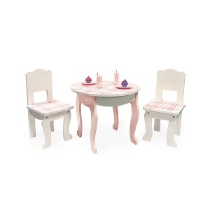 Sophia's by Teamson Kids Doll Pink Plaid Table & Chair with Accessories - 1 of 4