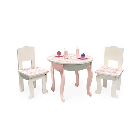 Table and best sale pink chairs