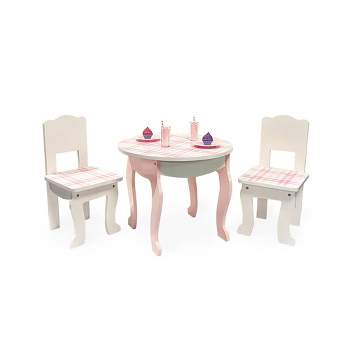 Sophia's by Teamson Kids Doll Pink Plaid Table & Chair with Accessories