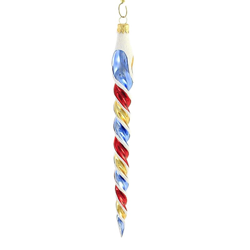 Sbk Gifts Holiday 8.0 Inch Red Blue & Gold Twisted Icicle Ornament Twist Patriotic Usa Tree Ornaments, 3 of 4
