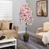 Nearly Natural 6-ft Cherry Blossom Artificial Tree in Decorative Metal Pail with Rope - 4 of 4