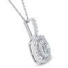 Pompeii3 3/8 cttw Princess Cut Pave Diamond Halo Womens Pendant 10K White Gold 3/4" Tall - 2 of 3