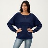 Anna-Kaci Women's Long Sleeve Striped Knit Sweater with Boat Neckline and Relaxed Fit - 4 of 4