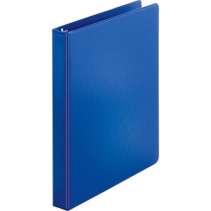 Business Source Round Ring Binder 1" Capacity 11"x8-1/2" Dark Blue 09975 - 1 of 4