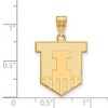 Black Bow Jewelry 10k Yellow Gold Illinois Fighting Illini NCAA Large Pendant - 2 of 3