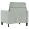 vidaXL Sofa Chair, Light Gray, Velvet, Modern Design, Comfortable Seat and Back Pillow, Sturdy Metal Frame, Livingroom, Office, Indoor Lounge Seating - 4 of 4