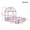 NicBex Twin/Full Size Kids Montessori Bed with Detachable House Shape Headboard,Floor Bed with Kids Dress Up Rack and Fence,Toddler bed for Bedroom - 3 of 4
