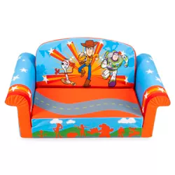 Marshmallow Furniture Kids 2-in-1 Flip Open Comfortable Foam Compressed Lounging Sofa Chair and Extendable Sleeper Bed, Toy Story 4