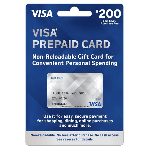 Visa Prepaid Card - $200 + $6 Fee : Target