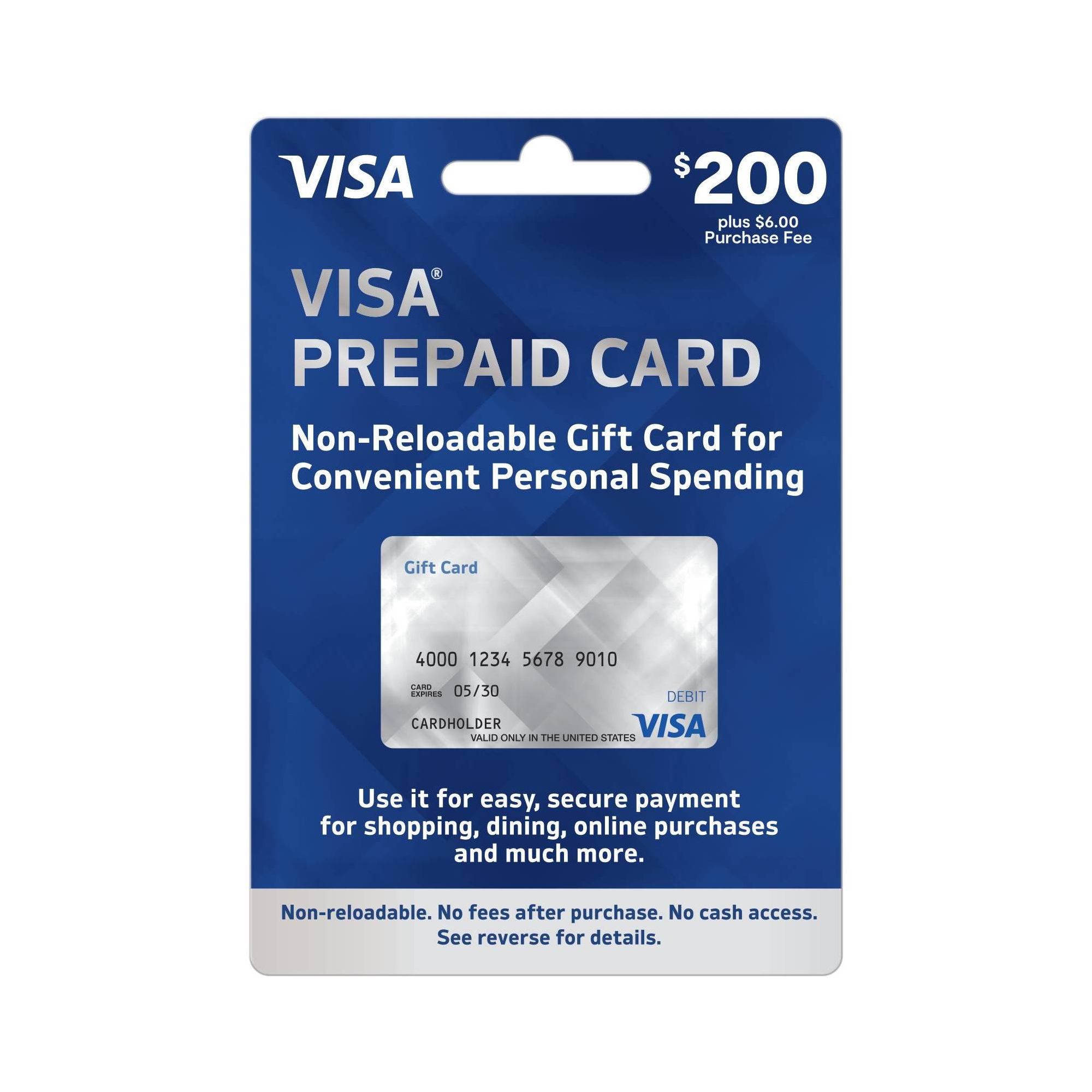 Visa Prepaid Card - $200 + $6 Fee