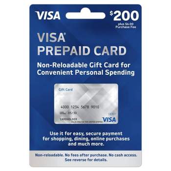 Visa Prepaid GiftCard - $200 + $6 Fee