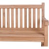 OBOKATA Outdoor Garden Bench with Curved Backrest & Arch Armrest, Patio Bench, All Weather Teak Wood 2-Person Park Bench for Yard, Lawn - 4 of 4