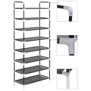 vidaXL Shoe Rack Black Metal Large Minimalistic Shoe Rack - 1 of 4
