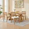 Okak French Country Dining Chairs Set of 2, Kitchen Side Chairs Exquisitely Carved Solid Wood Frame with Square Upholstered Back - 3 of 4