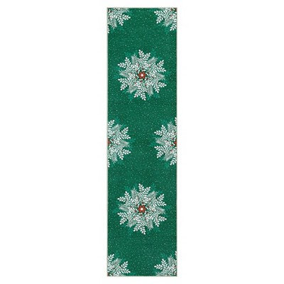 Coolmee Christmas Snowflakes Living Room Rug Non Slip Low Pile Washable Carpet for Bedroom Office Hallway Outdoor Rug Blue