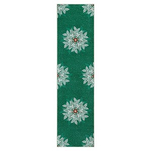 Coolmee Christmas Snowflakes Living Room Rug Non Slip Low Pile Washable Carpet for Bedroom Office Hallway Outdoor Rug Blue - 1 of 4