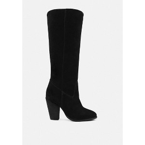 GREAT-STORM Blue Metallic Leather Calf Boots - 1 of 4