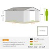 11' x 13' Garden Metal Shed, Storage Shed Utility Storage with Double Locking Doors for Bike Tools - 3 of 4