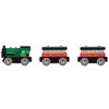 Hape: Steam-Era Passenger Train - Green & Red - 3pc Wooden Locomotive Toy,Age 3+ - 3 of 4