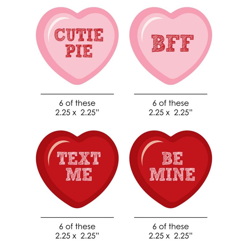 Big Dot of Happiness Conversation Heart - DIY Shaped Valentine's Day Party Cut-Outs - 24 Count, 3 of 9