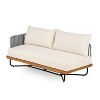Christopher Knight Home Foisy Modern Outdoor Acacia Wood and Rope Weave Sectional Sofa Set with Water-Resistant Cushions - 4 of 4