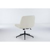 DOMETOUR Vanity Chair Armless Swivel Height Adjustable Wide Seat Leather Padded Task Chair for Home Office - 2 of 4