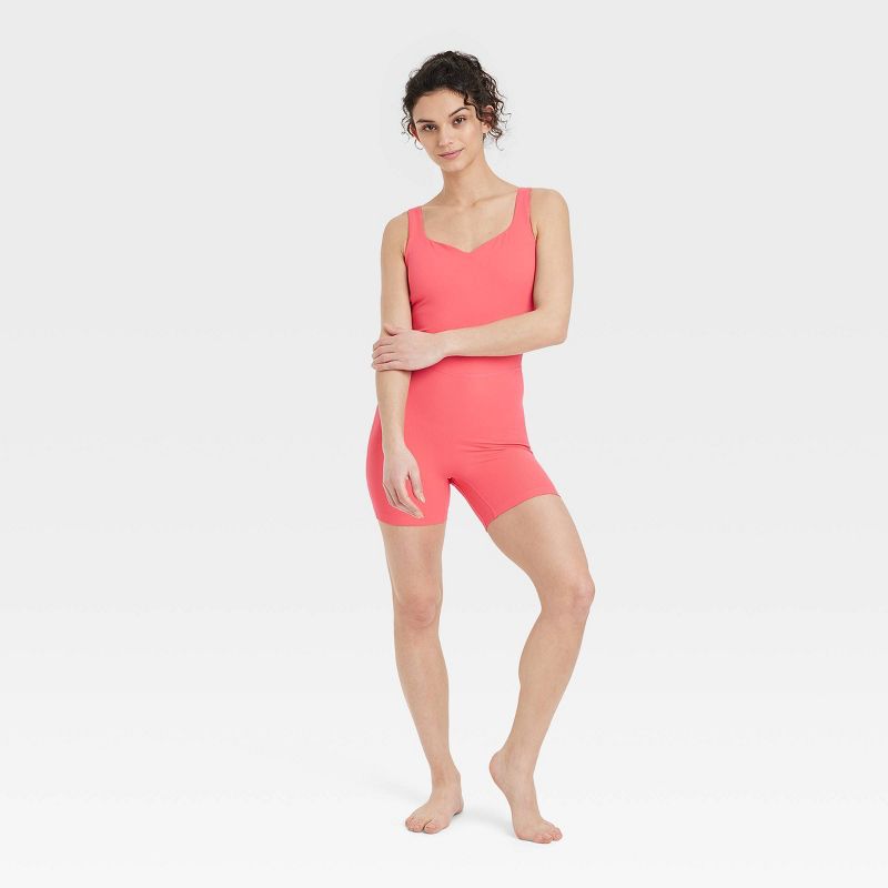Women's Brushed Sculpt Rib Short Active Bodysuit - All In Motion™, 1 of 6