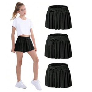 Mocamel 3 Picks Girls Butterfly Shorts Elegant Sport Tennis Cheerleading Skirt Shorts Quick Dry and Medium Elastic Dance Running Sport Costume - 1 of 4