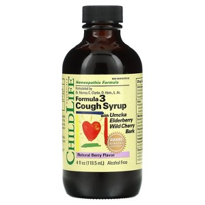 ChildLife Essentials Essentials, Formula 3 Cough Syrup, Alcohol Free, Natural Berry, 4 fl oz (118.5 ml) - 1 of 4