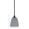 Toltec Lighting Stem 1 - Light Pendant in  Matte Black with 8" Gray Matrix Shade - 2 of 2