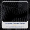 Itopfox Floor Sofa Bean Bag Couch with Back Support, Comfy Corded Fabric Chair Seating for Living Room Bedroom Apartment, Black - 4 of 4
